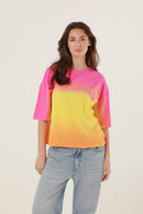 T - SHIRT INAYA DIP DYE PINK XS - ONE TEE