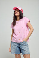 T - SHIRT JO PINK XS - ONE TEE
