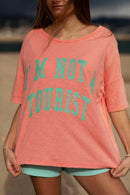 T - SHIRT MARGARETH CORAL XS - ONE TEE