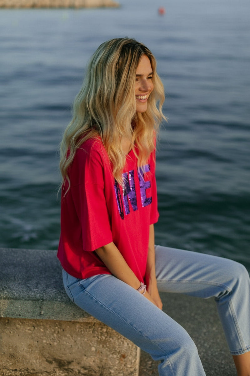 T - SHIRT SHANNEN PINK XS - ONE TEE