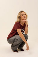 T - SHIRT SIA BURGUNDY / SEQUIN ARGENT XS - ONE TEE