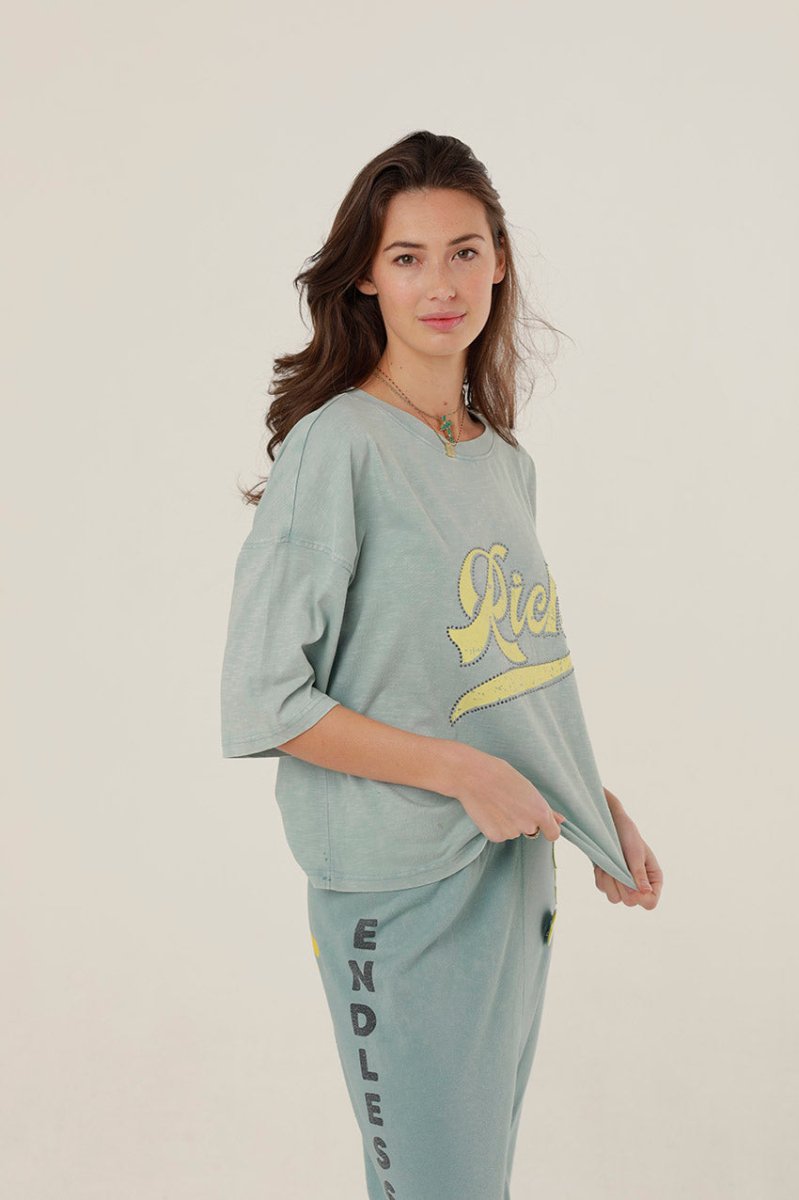 T - SHIRT TAMARA STONE BLUE XS - ONE TEE