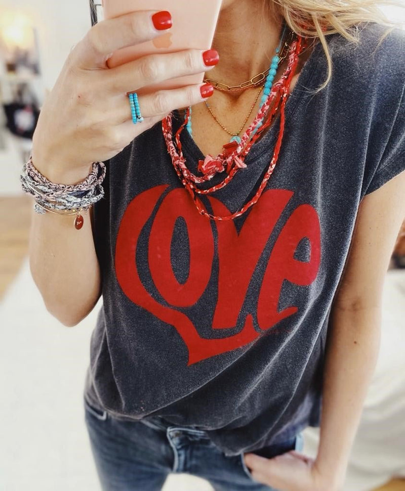 TEE SHIRT ANNA RED PERSIAN XS - ONE TEE