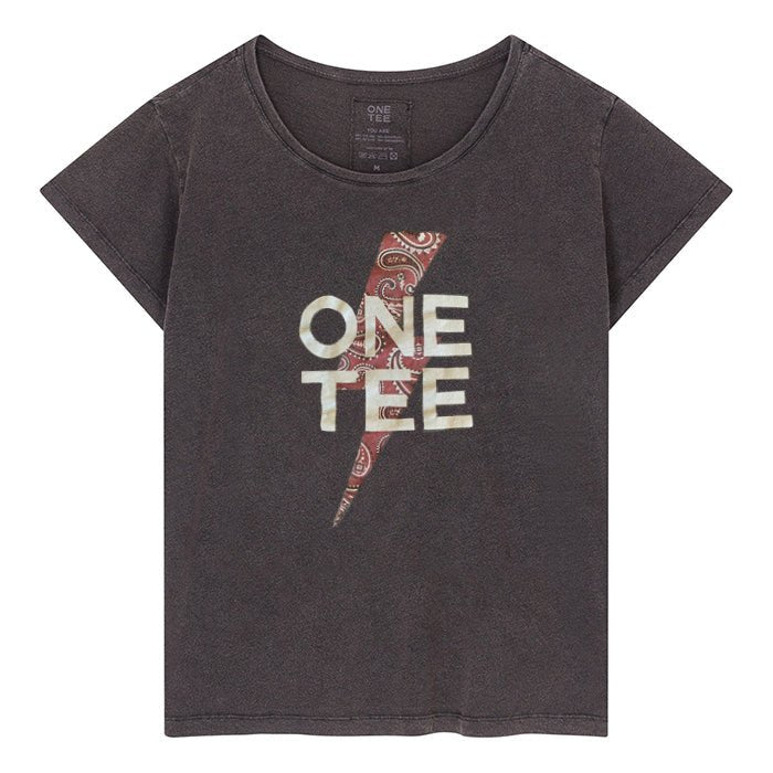 TEE SHIRT AVA BANDANA CARBONE/ BANDANA ROUGE XS - ONE TEE