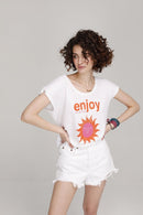 TEE SHIRT GAZIELLE BLANC XS - ONE TEE