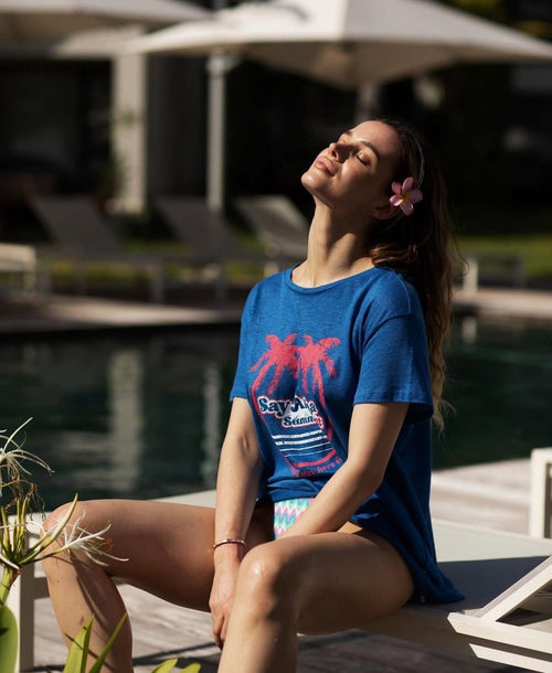 KALE BLUE TEE SHIRT XS - ONE TEE