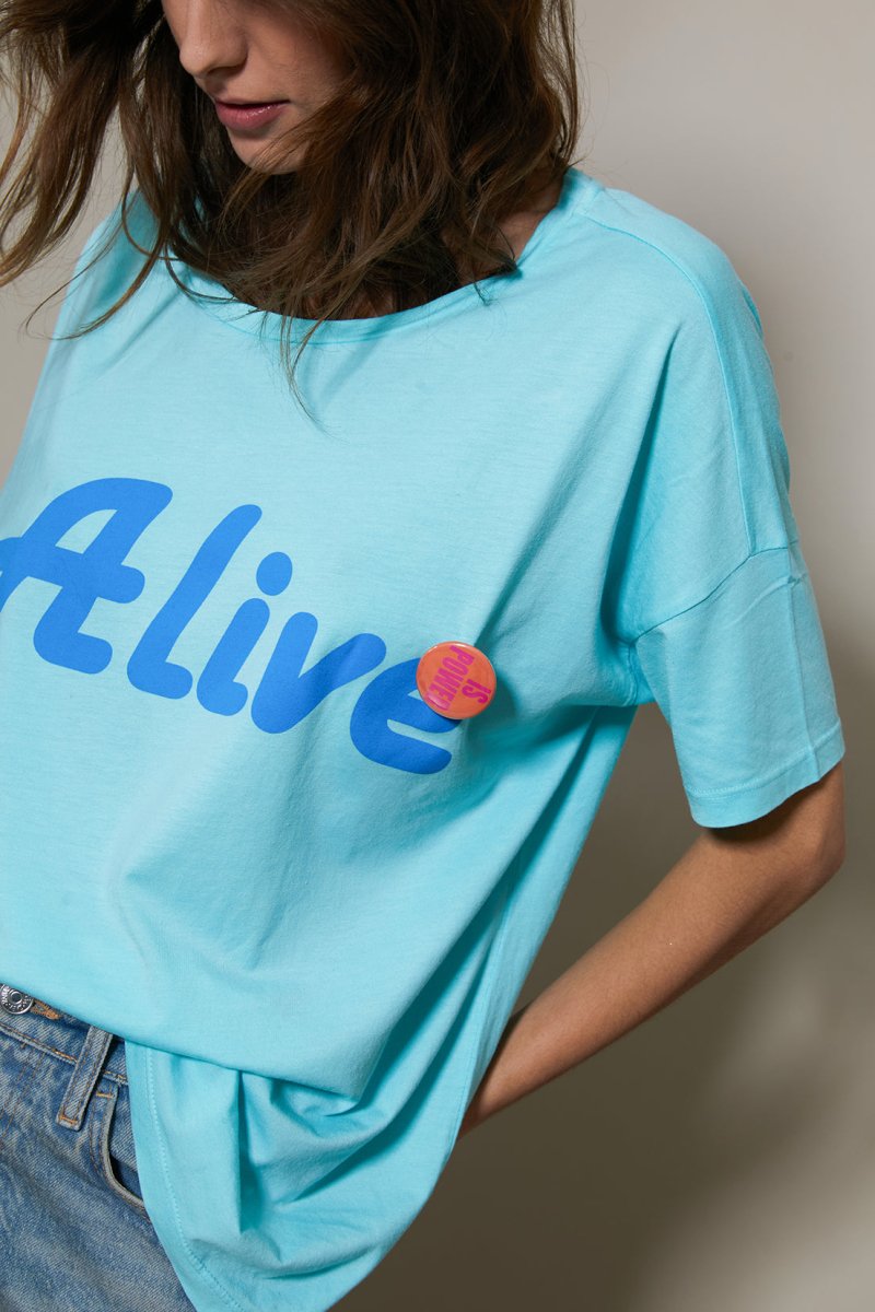 T - SHIRT AIDEN AQUA XS - ONE TEE X VERONIKA LOUBRY
