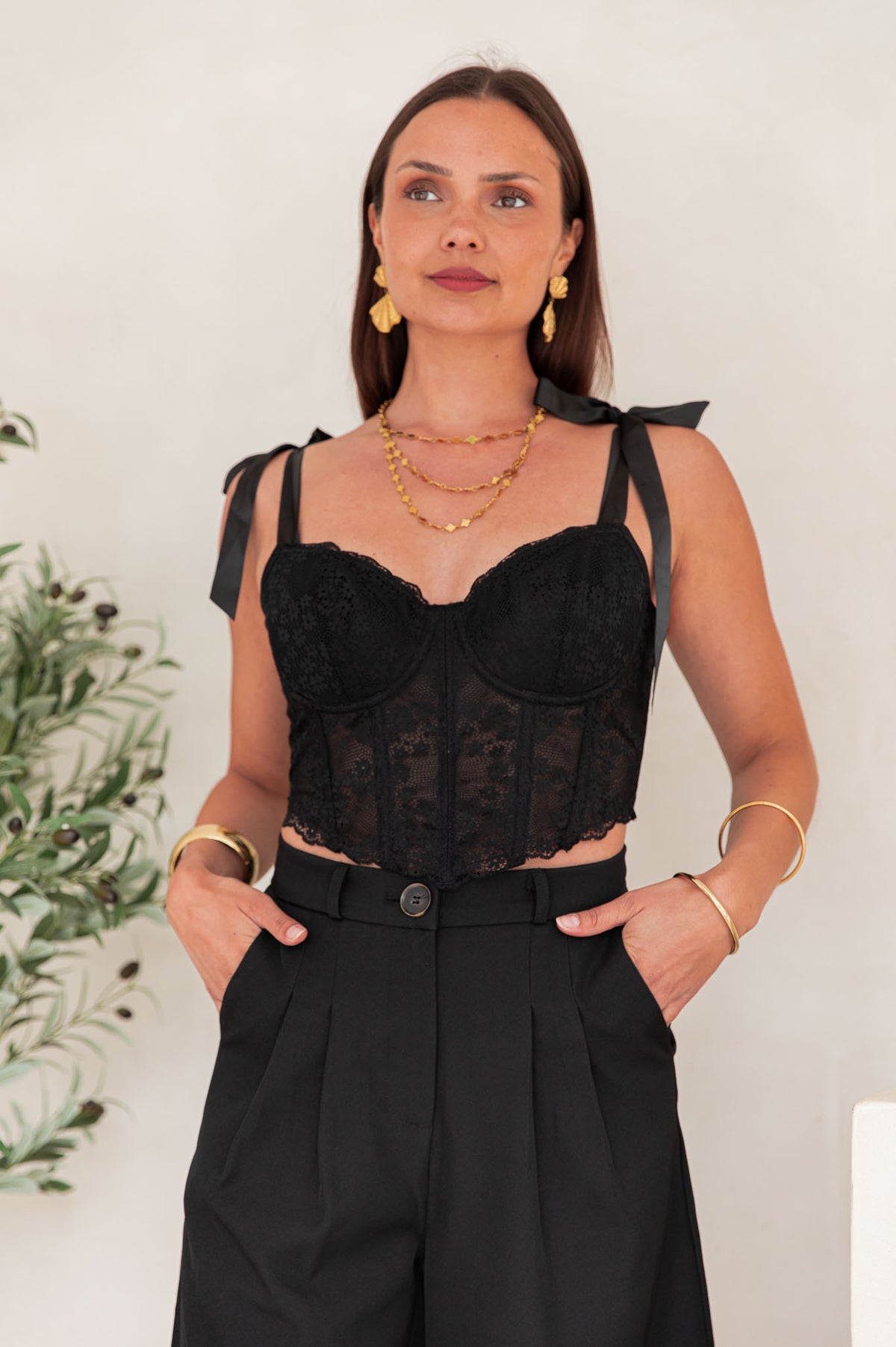OPALE Noir - Bustier Dentelle