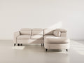 Opaline - 5-Seater Corner Sofa Bed with Headrests and Storage - Textured Fabric - Beige