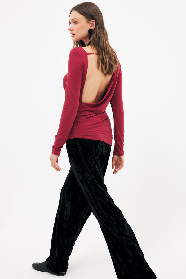 Top Open Back Draped - Rouille Foncé