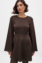 Robe Dos Ouvert Marron