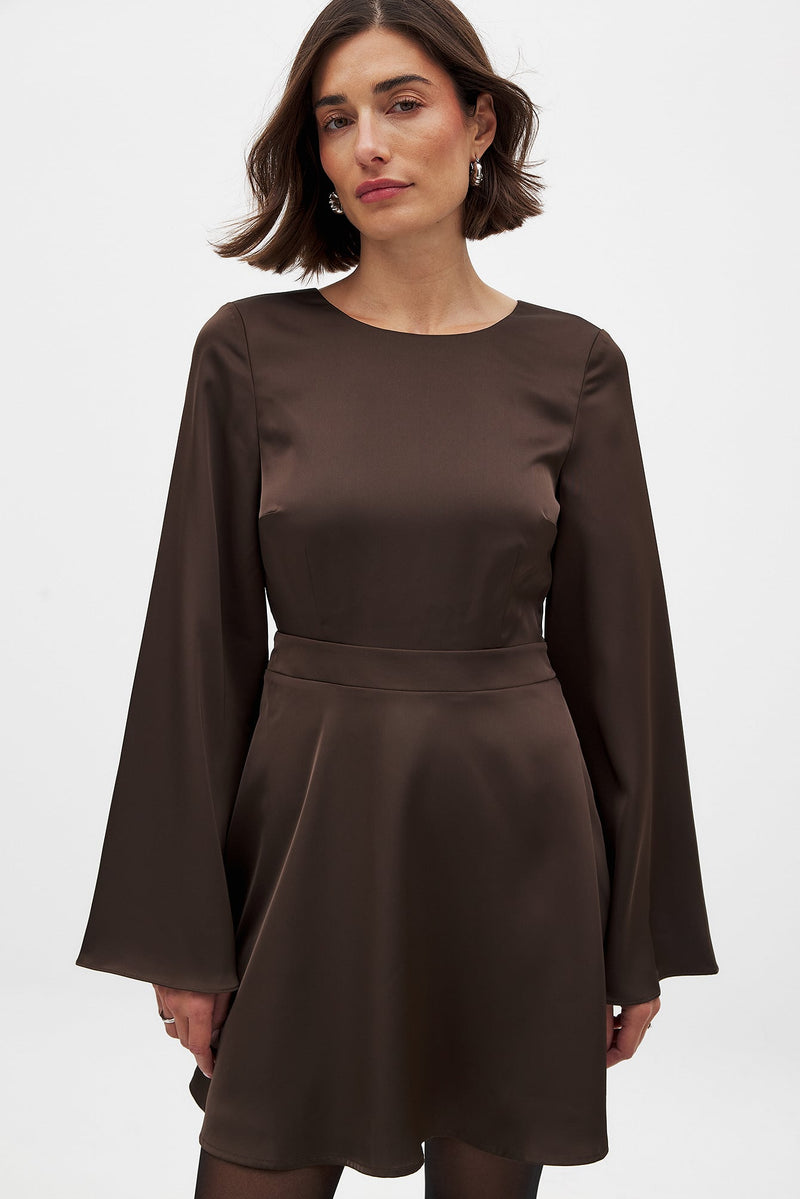 Robe Dos Ouvert Marron