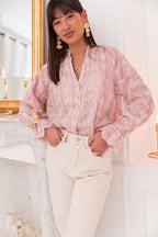 OPHÉLIE Rose - Chemise Brodée