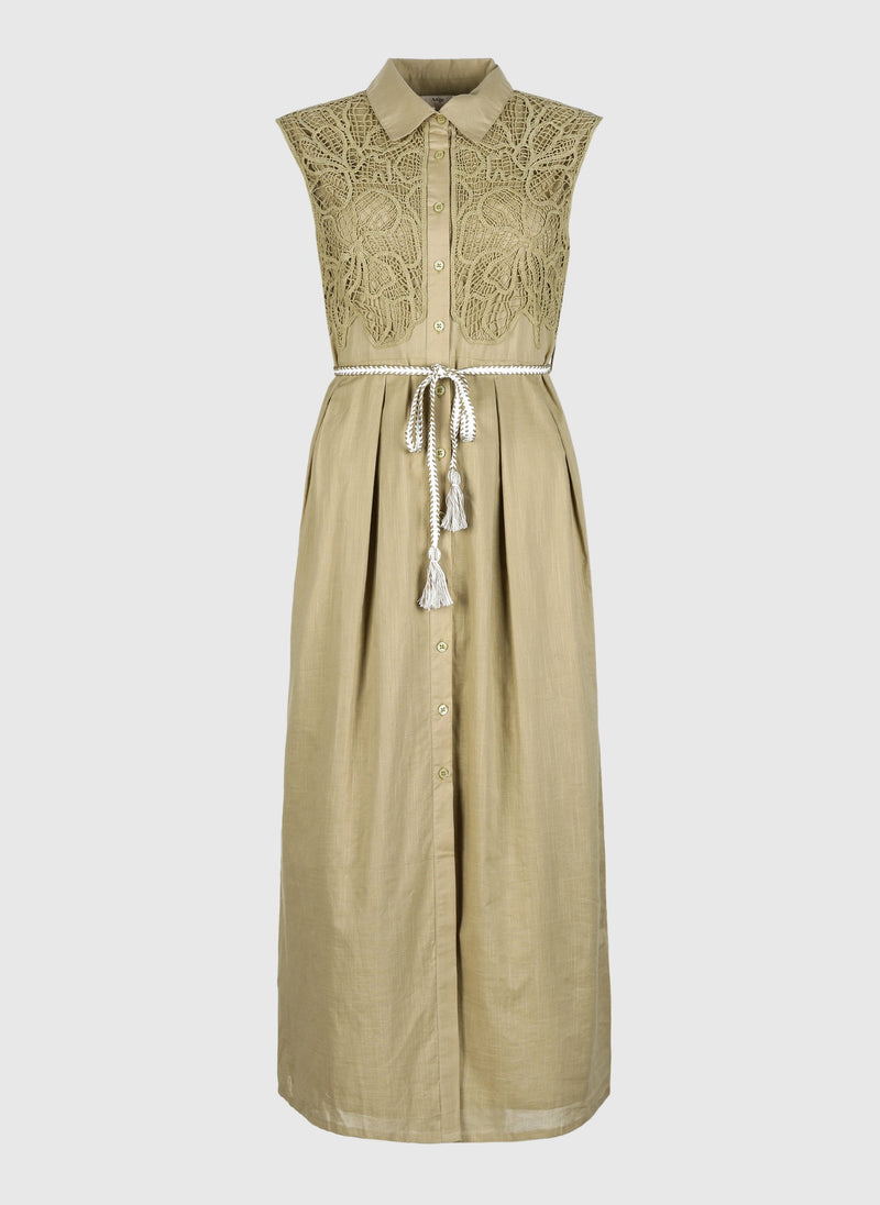 Orenia Lime Blossom Long Dress