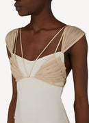 Nensi Dojaka - Soutien-Gorge Organza Pleated - Camel - Femme