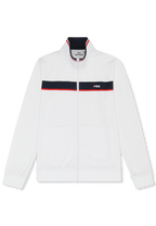 Classic Banded Track Jacket - Bright White-Iris Black