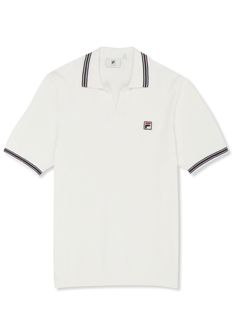 Orentano Regular Johnny Collar Knitted Polo Shirt - Egret