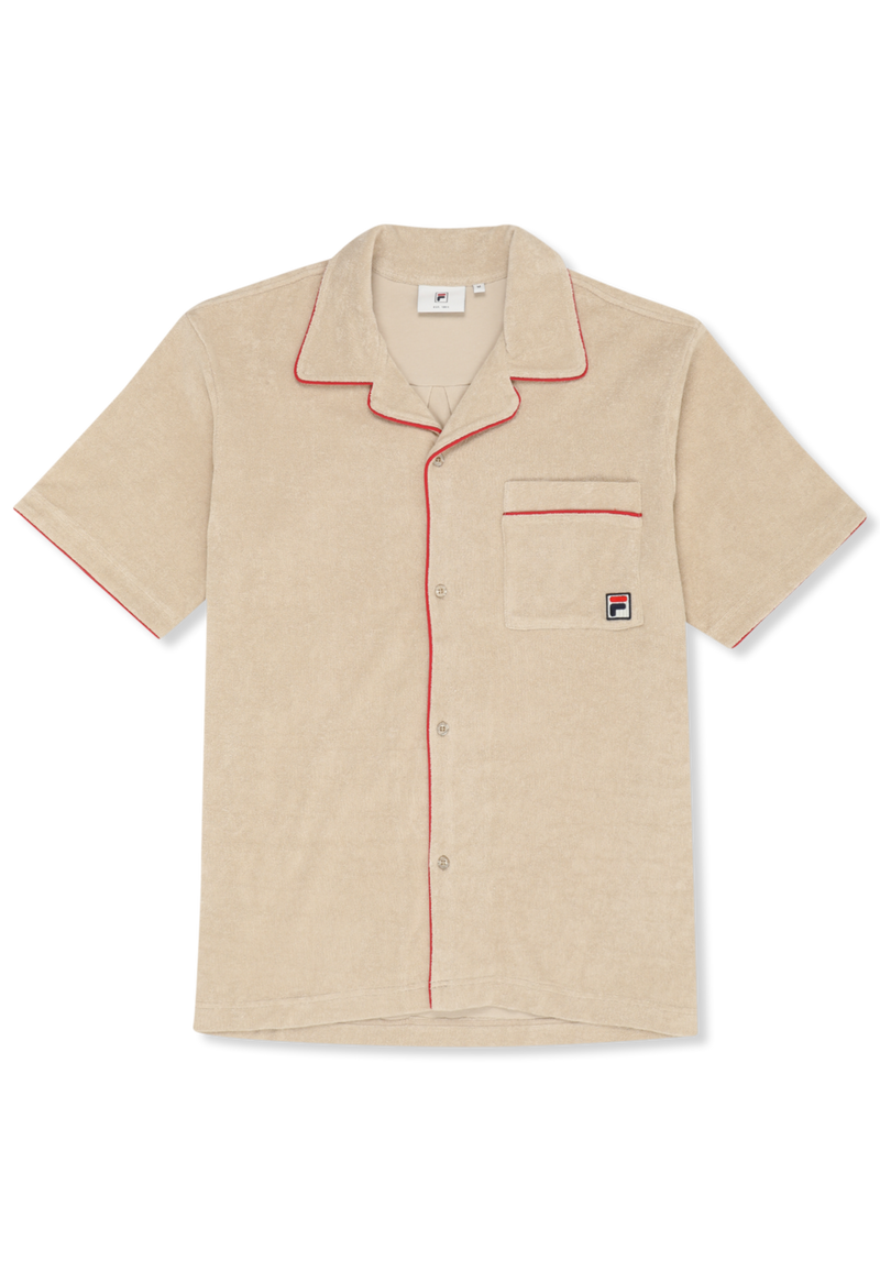 Empoli Relaxed Towelling Resort Shirt - Blanc Poivre