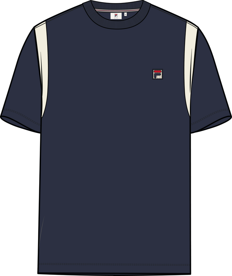 Empoli Regular Blocked Towelling T-Shirt - Black Iris-Egret
