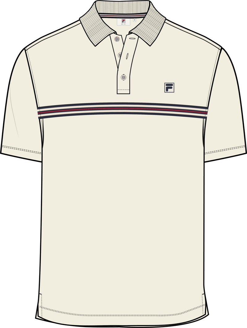 Diecimo Regular Heritage Tape Polo Shirt - Egret