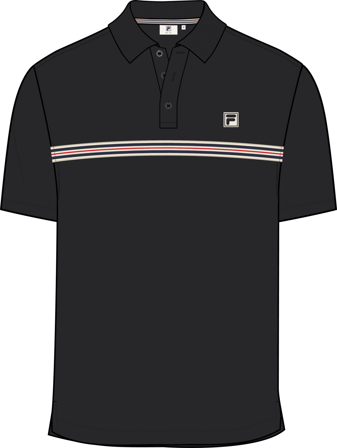 Polo clásico con banda Heritage - Negro