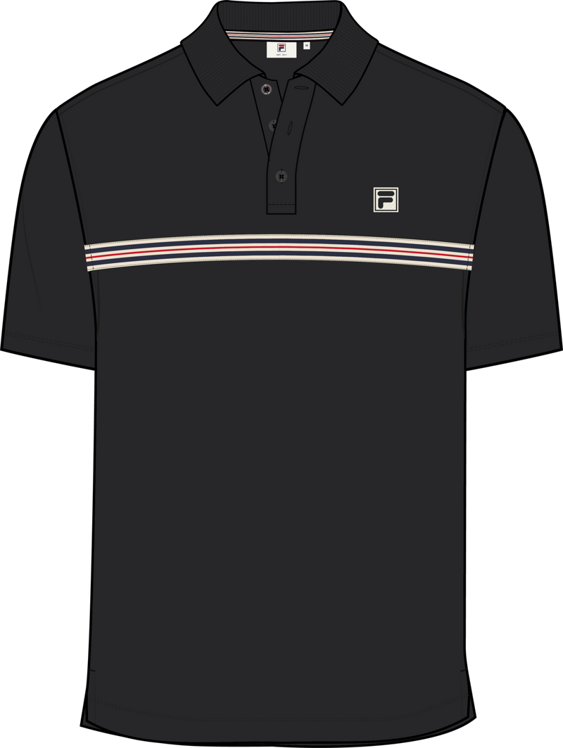 Diecimo Regular Heritage Tape Polo Shirt - Noir