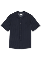 Camisa casual de béisbol a rayas - Iris Black / Egret Stripes