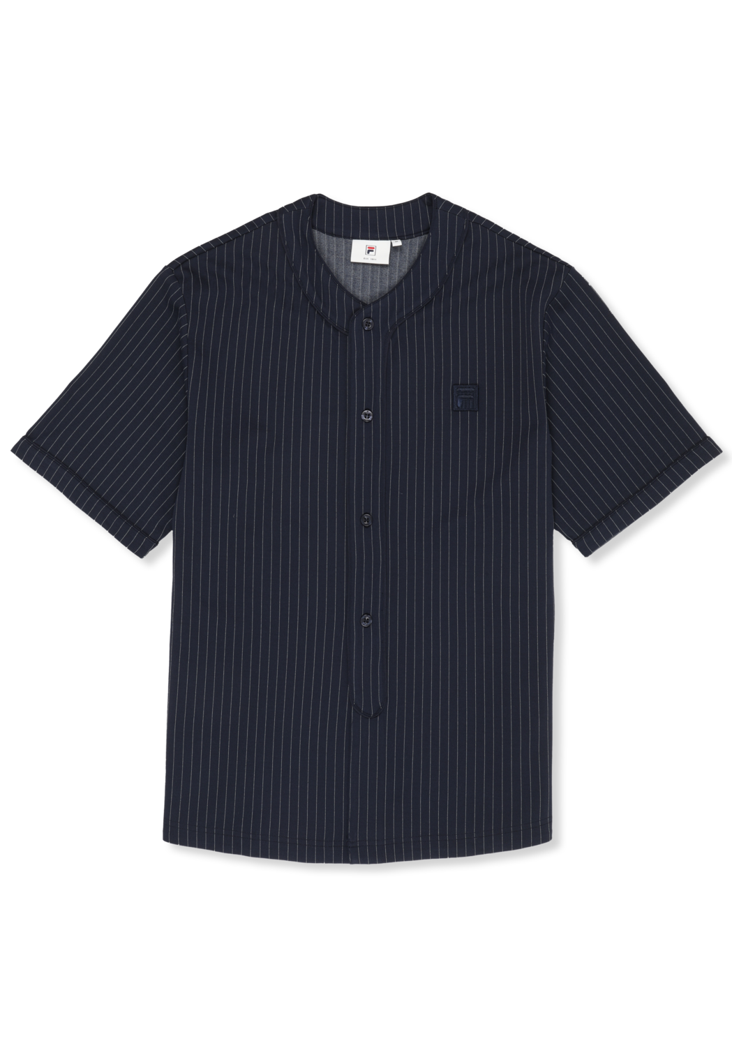 Camisa casual de béisbol a rayas - Iris Black / Egret Stripes