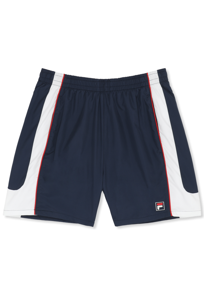 Pistoia Loose Blocked Woven Shorts - Black Iris-Bright White
