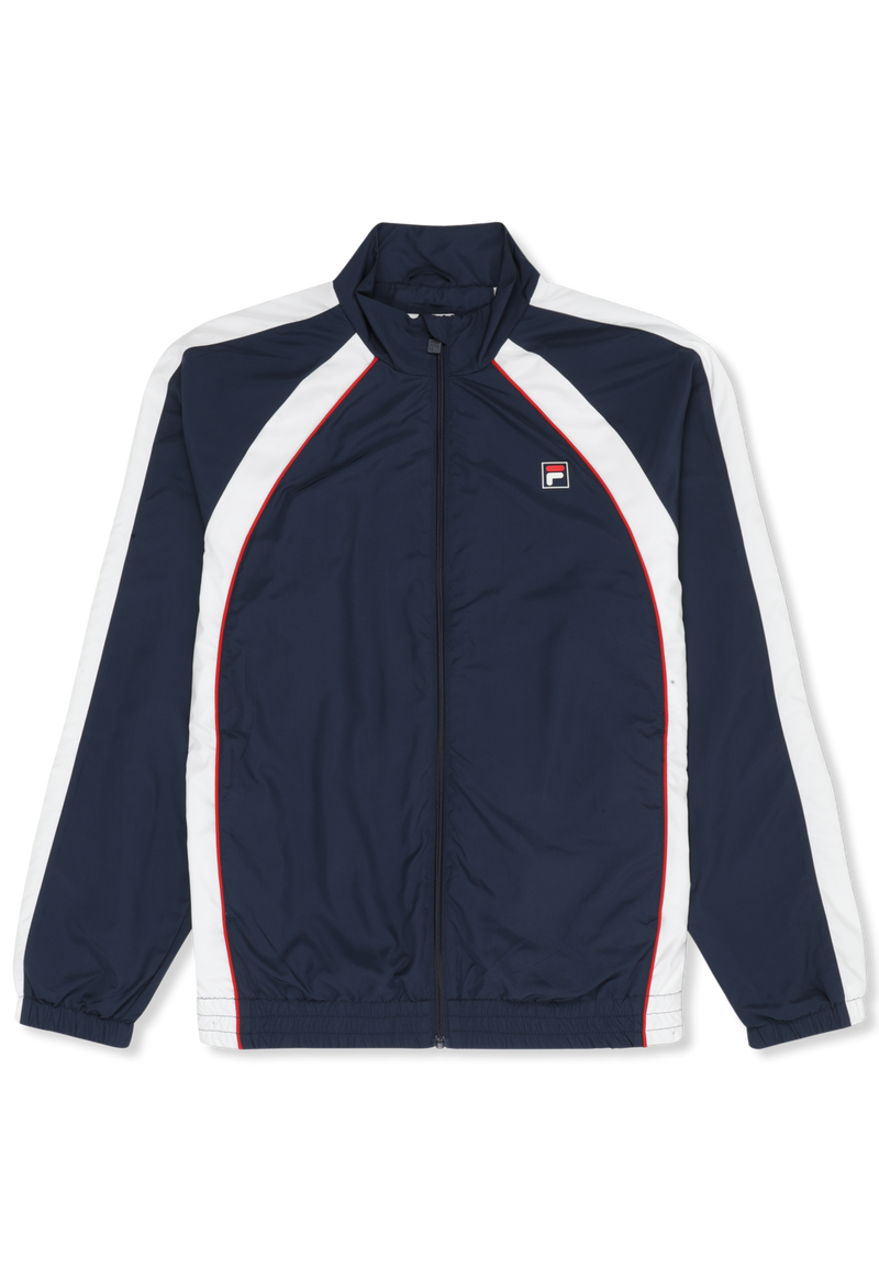 Pistoia Relaxed Blocked Woven Track Jacket - Black Iris-Bright White