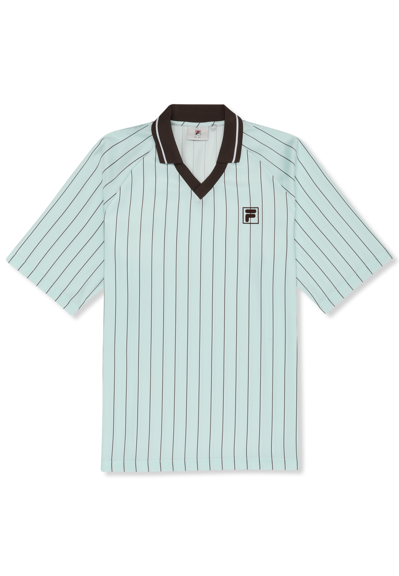 Coverciano Loose Pinstriped Satin Shirt - Mer Apaisante / Rayé