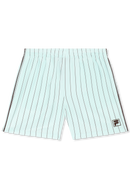 Coverciano Loose Pinstriped Satin Shorts - Mer Apaisante / Rayé