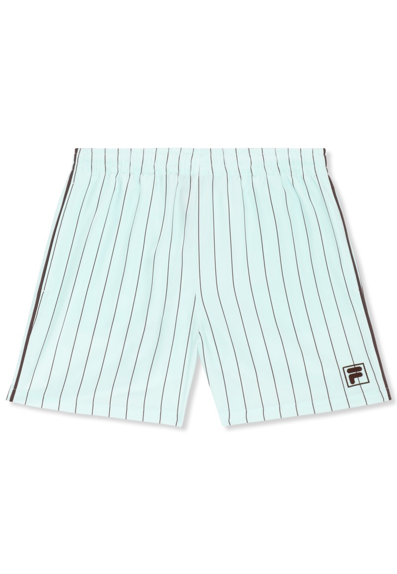 Coverciano Loose Pinstriped Satin Shorts - Mer Apaisante / Rayé