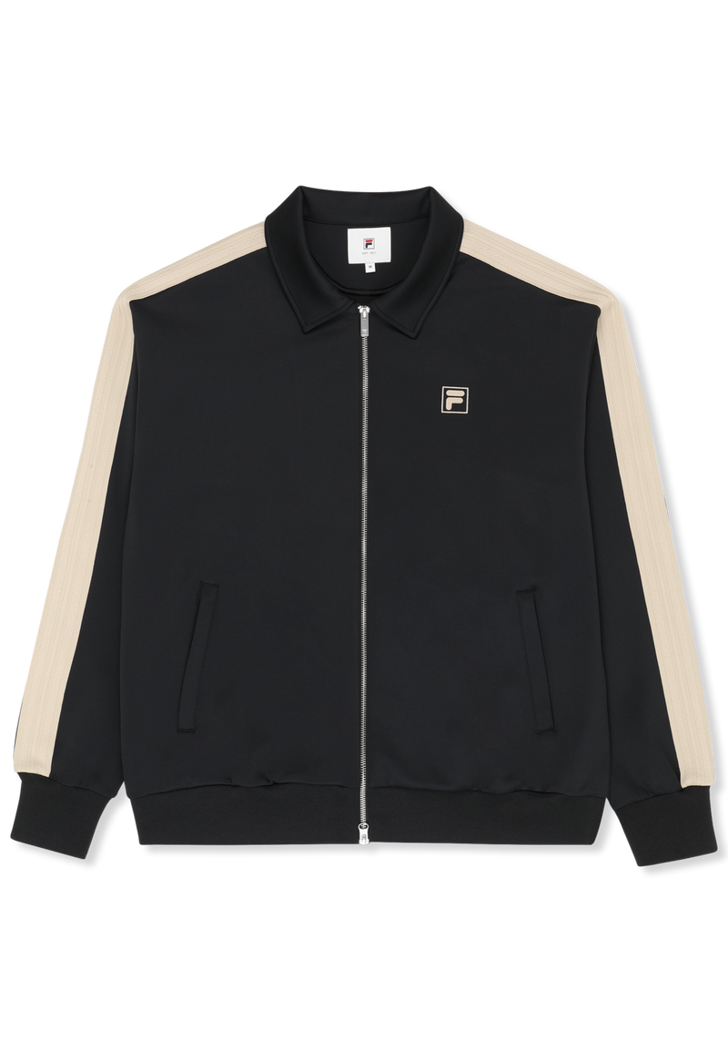 Vaiano Relaxed Taped Track Jacket - Noir