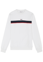 Sudadera clásica con cuello redondo y bandas - Blanco brillante