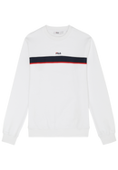 Sagano Regular Taped Crewneck Sweatshirt - Bright White