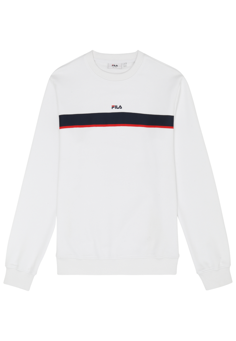 Sagano Regular Taped Crewneck Sweatshirt - Bright White