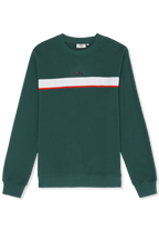 Sudadera Clásica Con Cuello Redondo Y Bandas - Verde Ramo