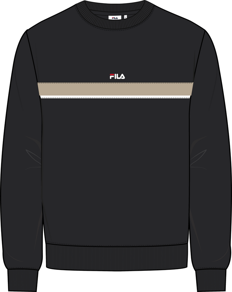 Sagano Regular Taped Crewneck Sweatshirt - Noir