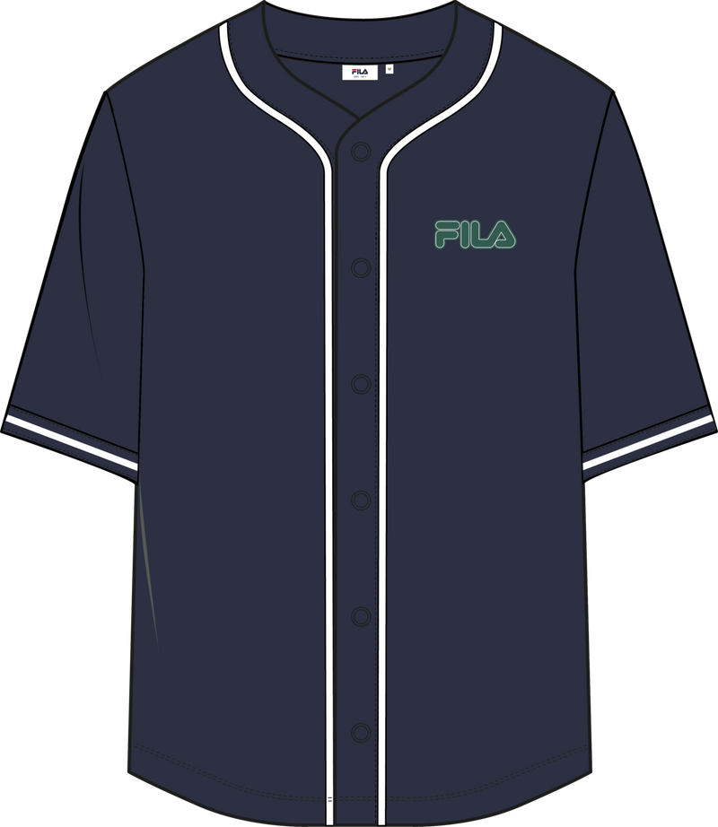 Statuto Loose Pique Baseball Shirt - Black Iris