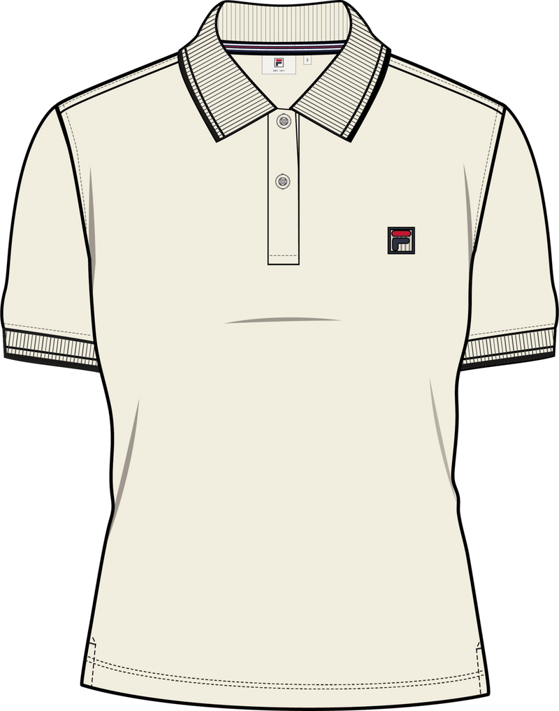 Biella Slim Tipped Polo Shirt - Egret