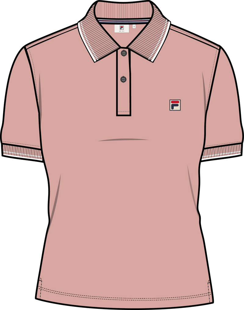Biella Slim Tipped Polo Shirt - Mellow Rose