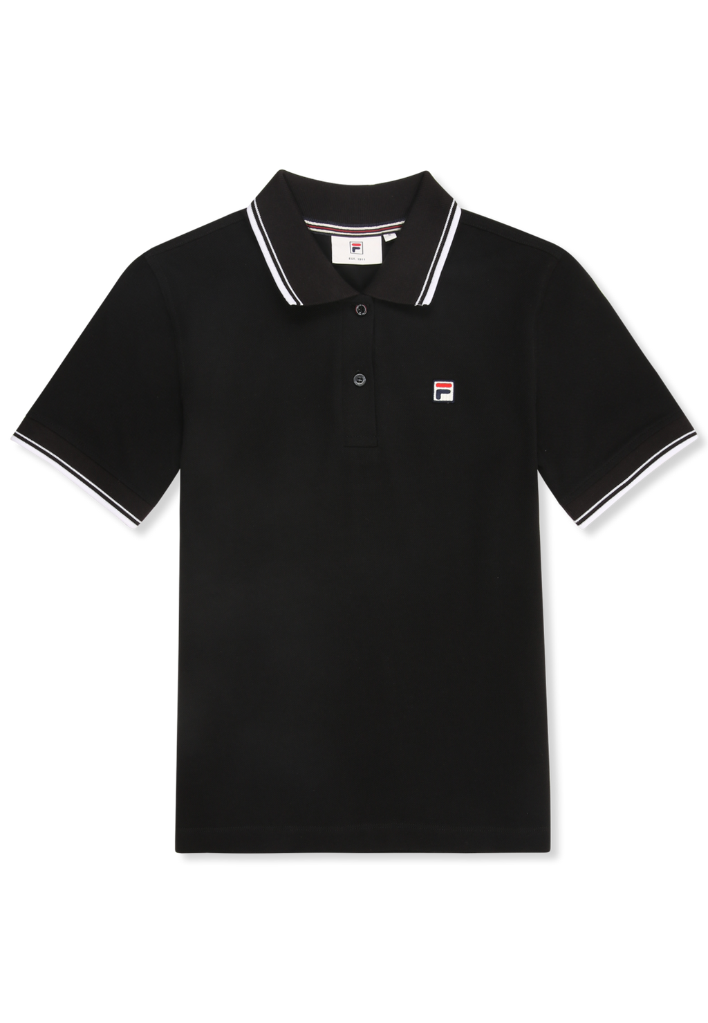 Polo con ribetes finos - Negro