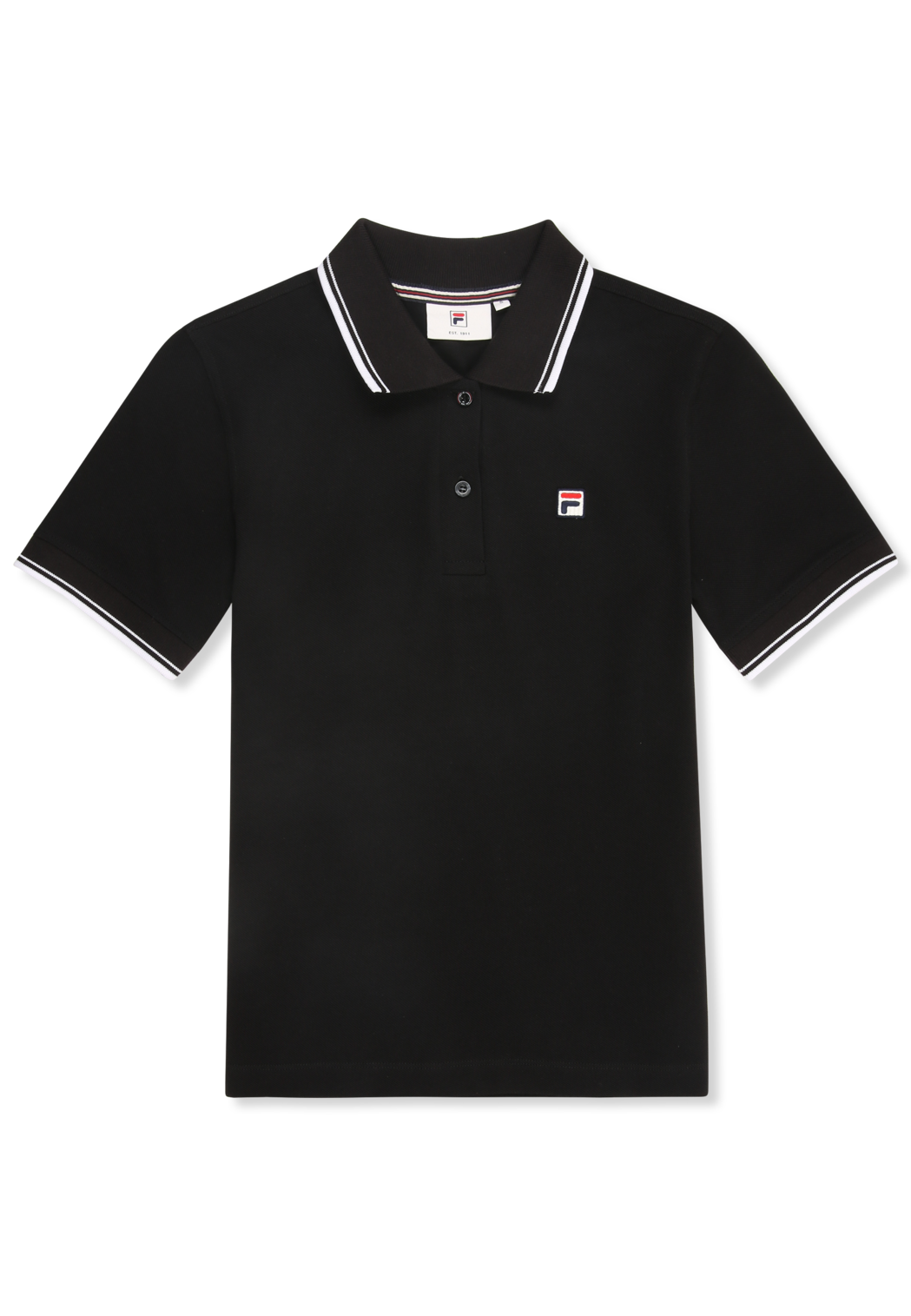Polo con ribetes finos - Negro