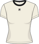 Montebeni Slim Logo Rib T-Shirt - Egret