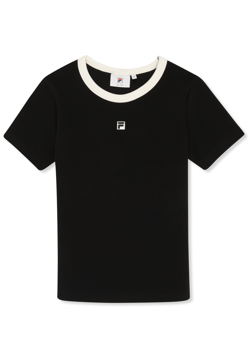 Montebeni Slim Logo Rib T-Shirt - Noir
