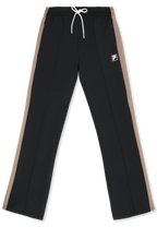 Pantalones deportivos extralargos con franjas - Negro