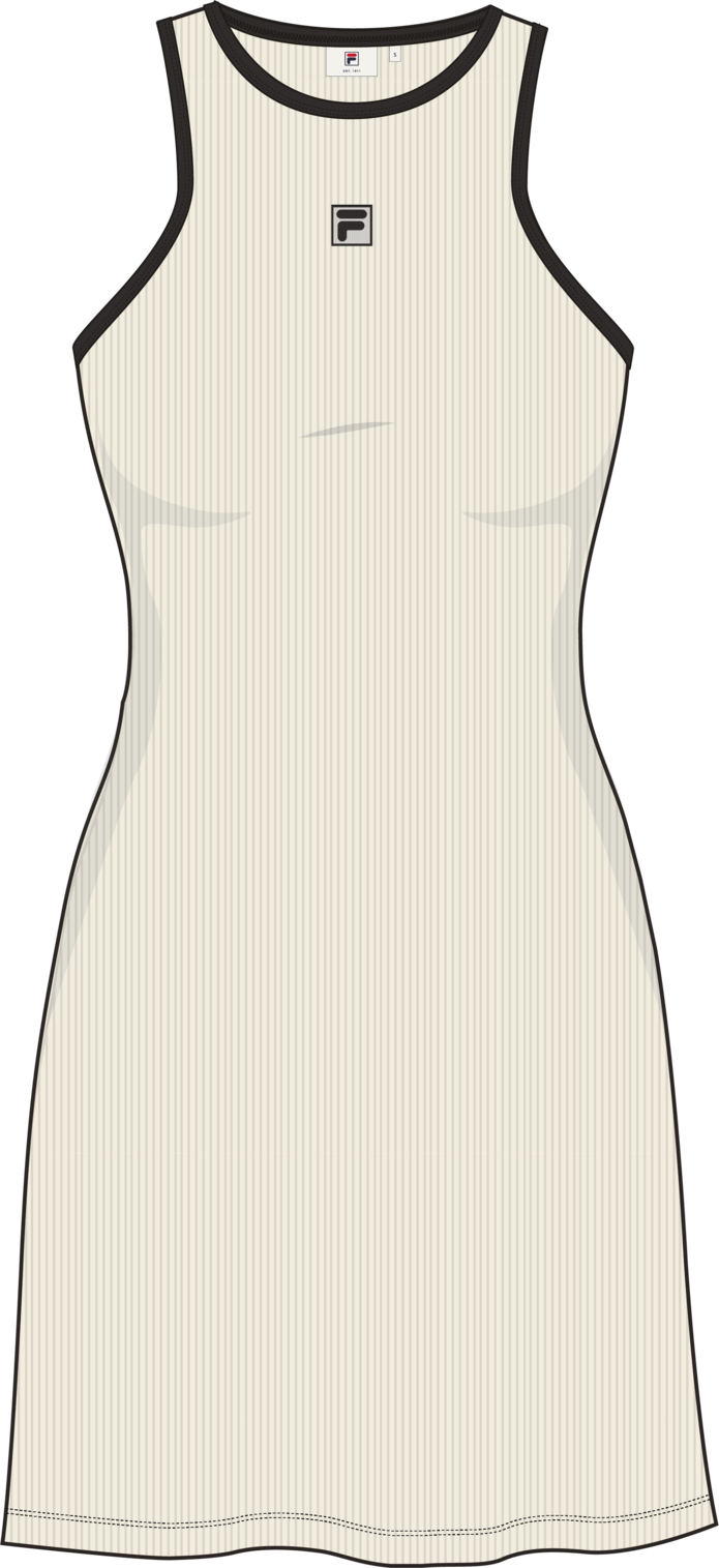 Maiano Sleeveless Logo Rib Dress - Egret
