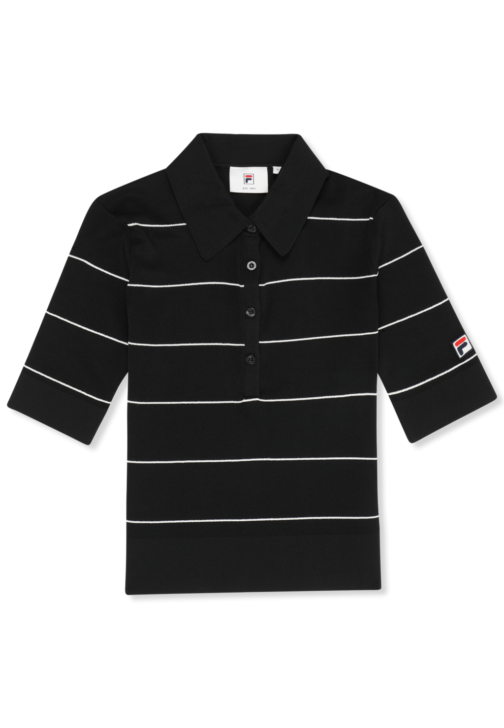 Polo slim de punto fino - Negro