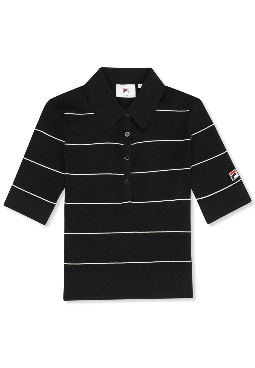 Polo slim de punto fino - Negro